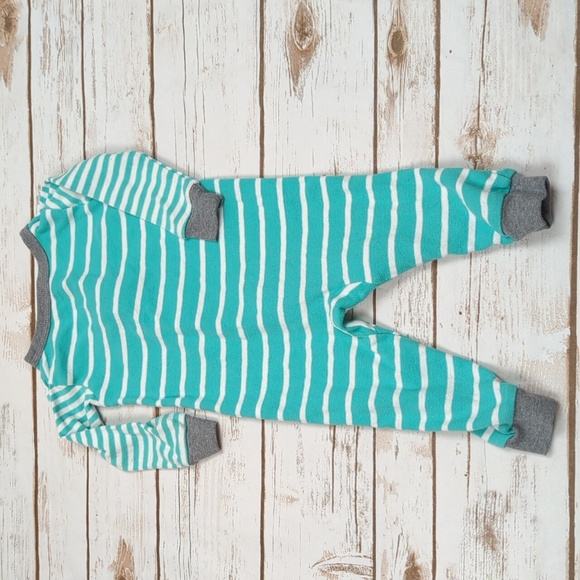 Carter's Aqua/White Striped Whale Romper 12M - Picture 8 of 8